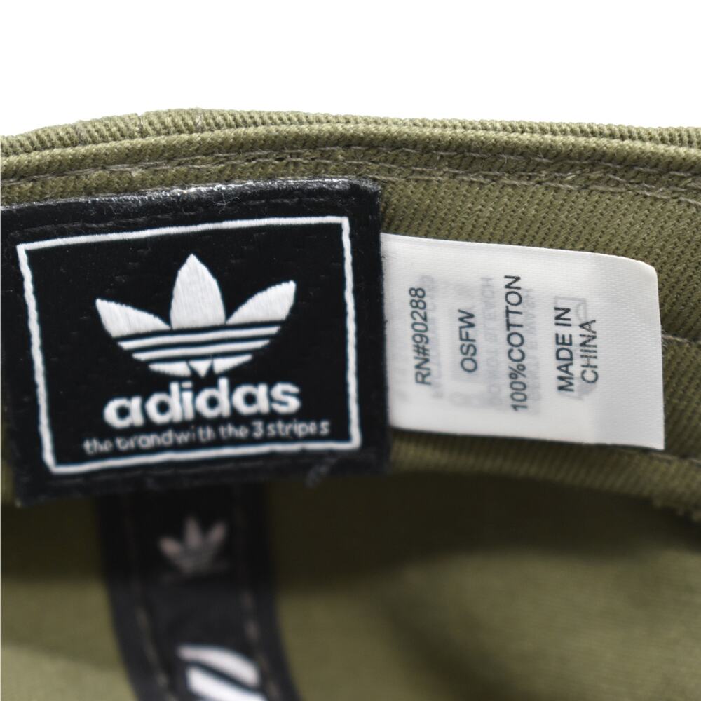 Adidas Originals Hat Olive Green Embroidered Trefoil Canvas Streetwear Dad Cap - Picture 8 of 8